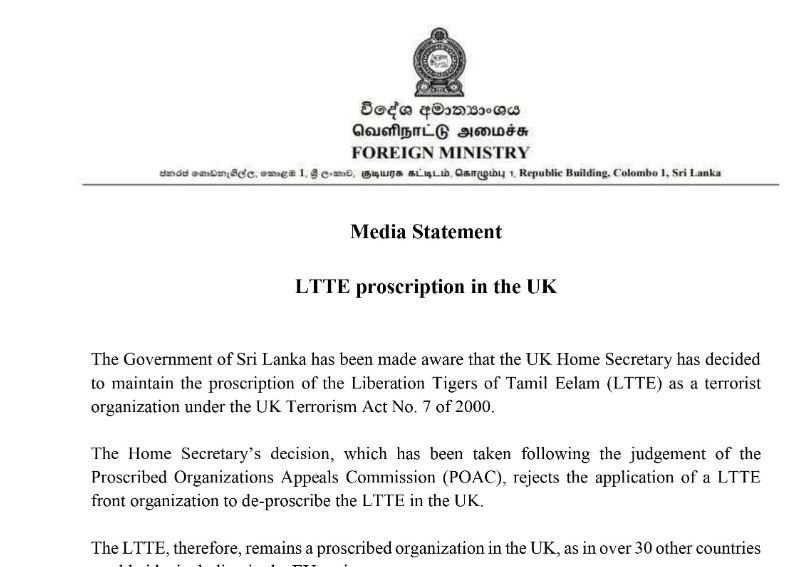 LTTE proscription in the UK