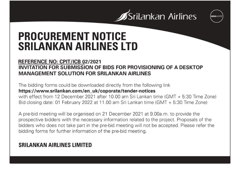 80 - Procurement Notice - Srilankan Airlines Ltd