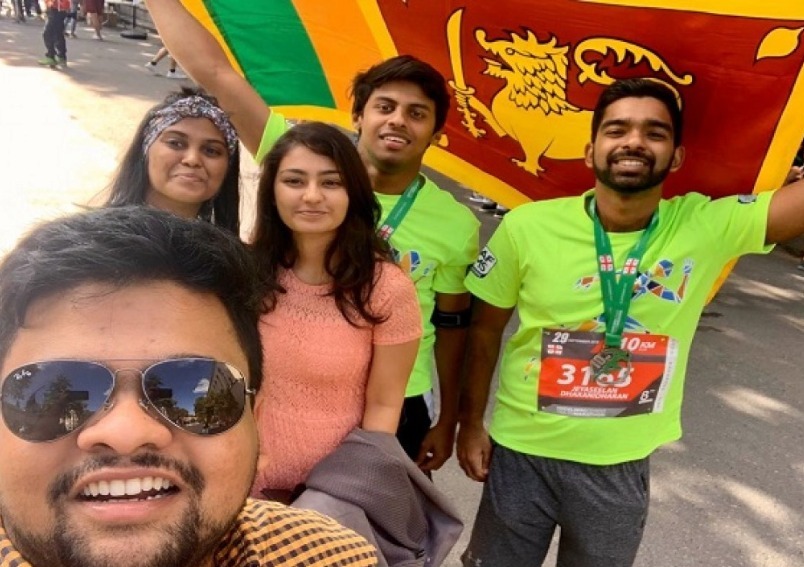 Sri Lanka students in Georgia run at Tbilisi Marathon 2019