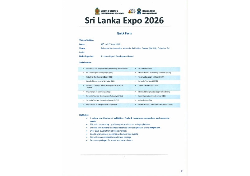 Sri Lanka Expo 2026