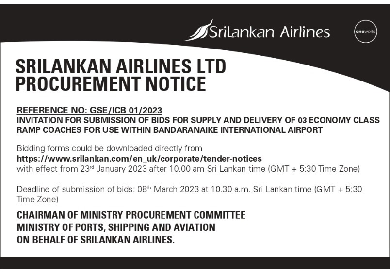 Procurement Notices - M/s Sri Lankan Airlines Ltd