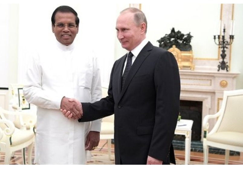 President of Russia Vladimir Putin meeting with President of Sri Lanka Maithripala Sirisena