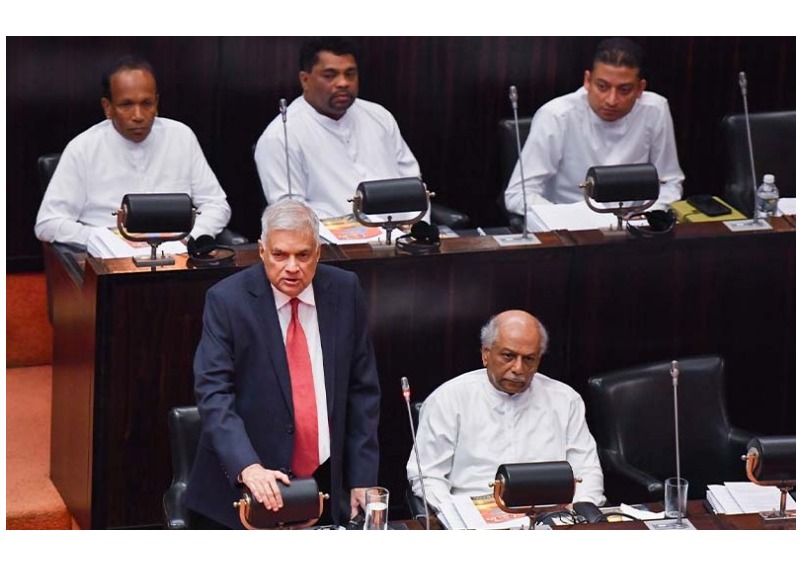 President Ranil Wickremesinghe delivers a special statement in parliament