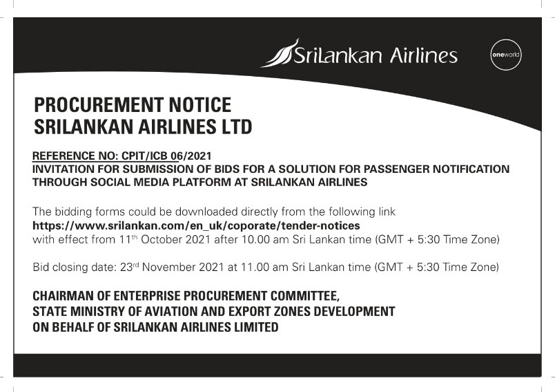 67 - procurement notice- Sri Lankan airlines ltd