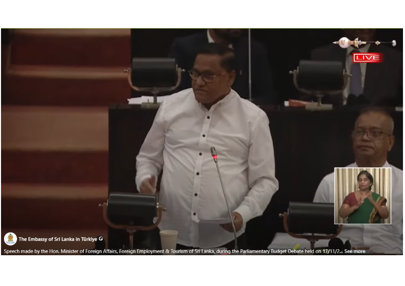 Speech made by the Hon. Minister of Foreign Affairs, Foreign Employment & Tourism of Sri Lanka, during the Parliamentary Budget Debate held on 17/11/2025.