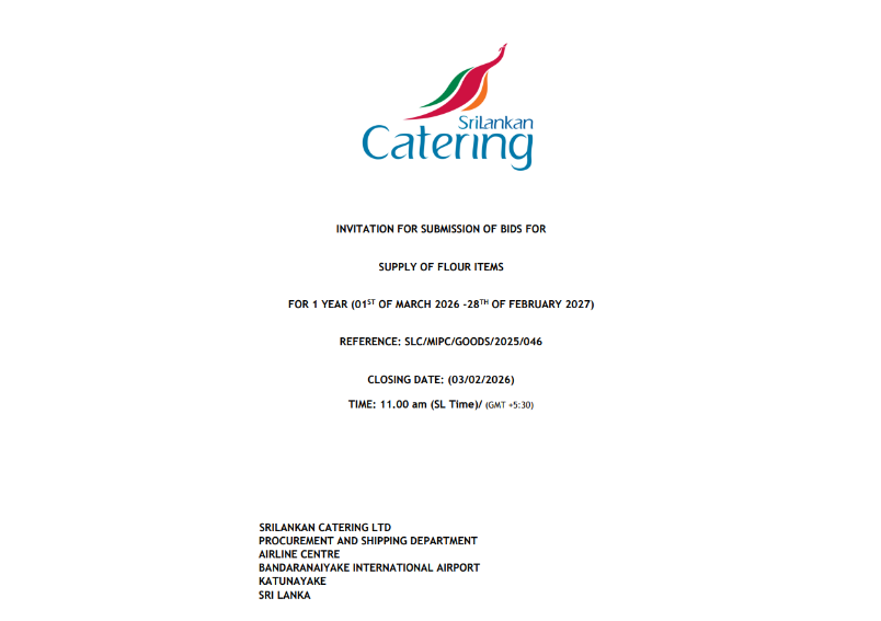 Invitation for Bids (IFB) - SriLankan Catering Ltd