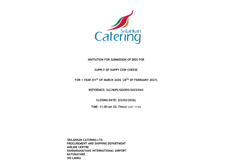 Invitation for Bids (IFB) - SriLankan Catering Ltd