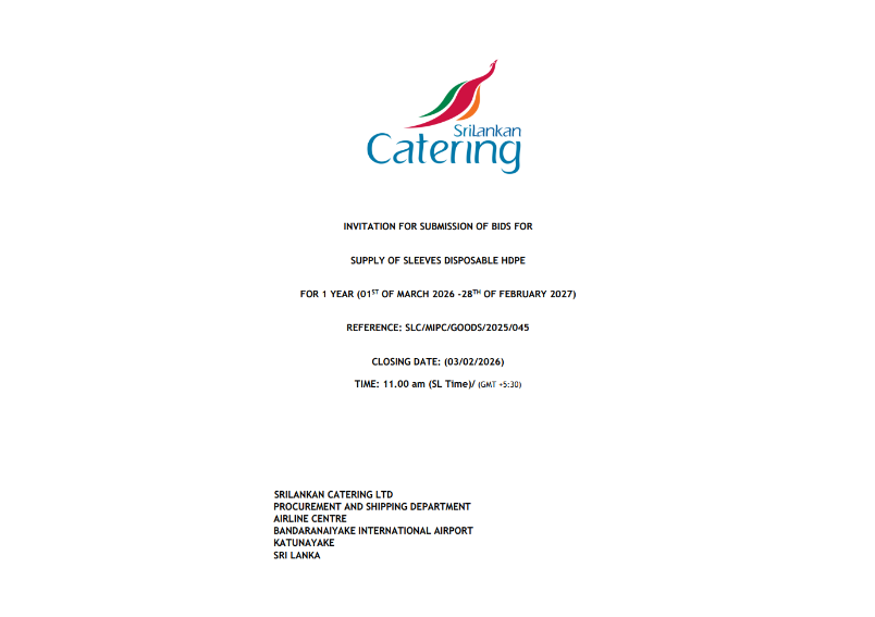 Invitation for Bids (IFB) - SriLankan Catering Ltd