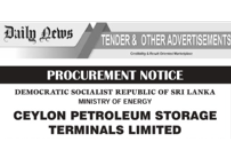 Invitation for Bids (IFB) - Ceylon Petroleum Storage Terminals Limited (CPSTL) Engineering, Procurement, Construction, Commissioning, (EPCC) of Kolonnawa to Harbour Pipeline Project (KHPP)