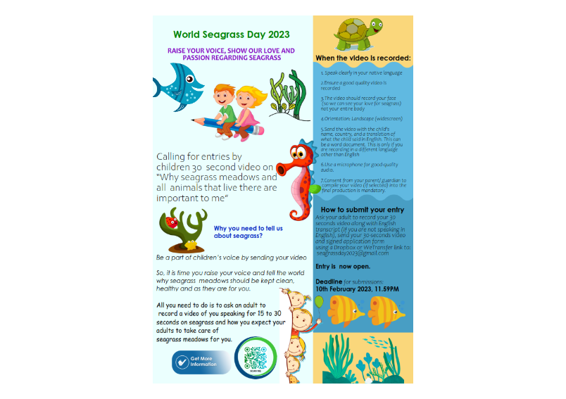 Celebrate the World Seagrass Day on 1st March 2023