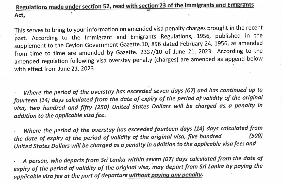 Visa Overstay Penalty